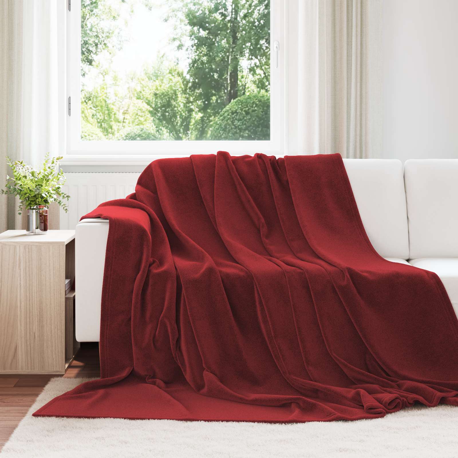 Coperta Rosso Bordeaux 240 x 270 cm Panno