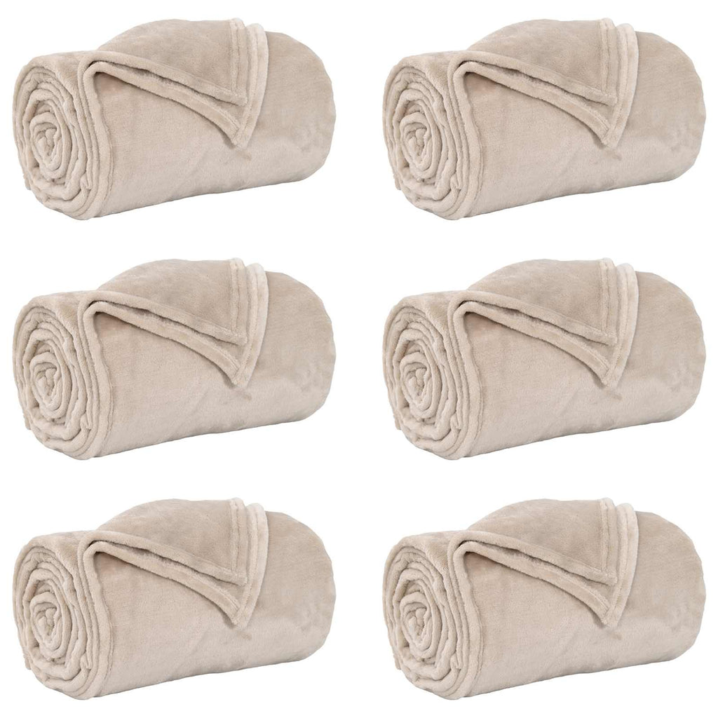 Coperte da Pile 6 pcs Beige 130 x 150 cm Panno