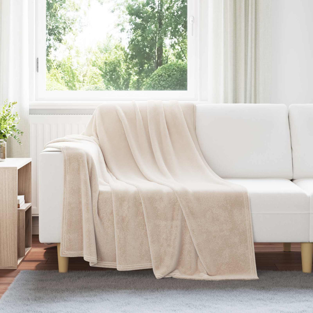 Coperte da Pile 6 pcs Beige 150 x 200 cm Panno