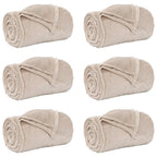 Coperte da Pile 6 pcs Beige 150 x 200 cm Panno