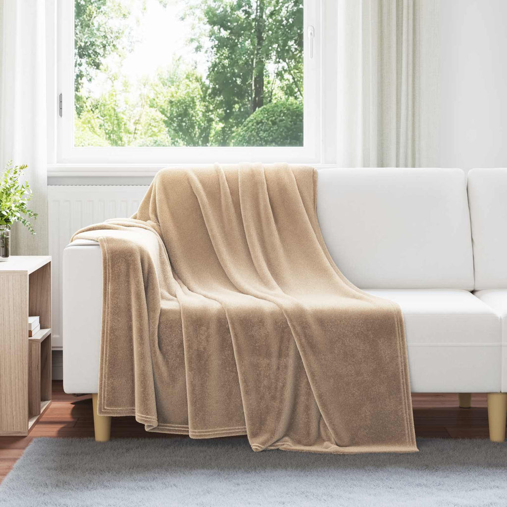 Coperte da Pile 6 pcs Cammello 150 x 200 cm Panno