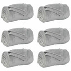 Coperte da Pile 6 pcs Grigio 240 x 270 cm Panno
