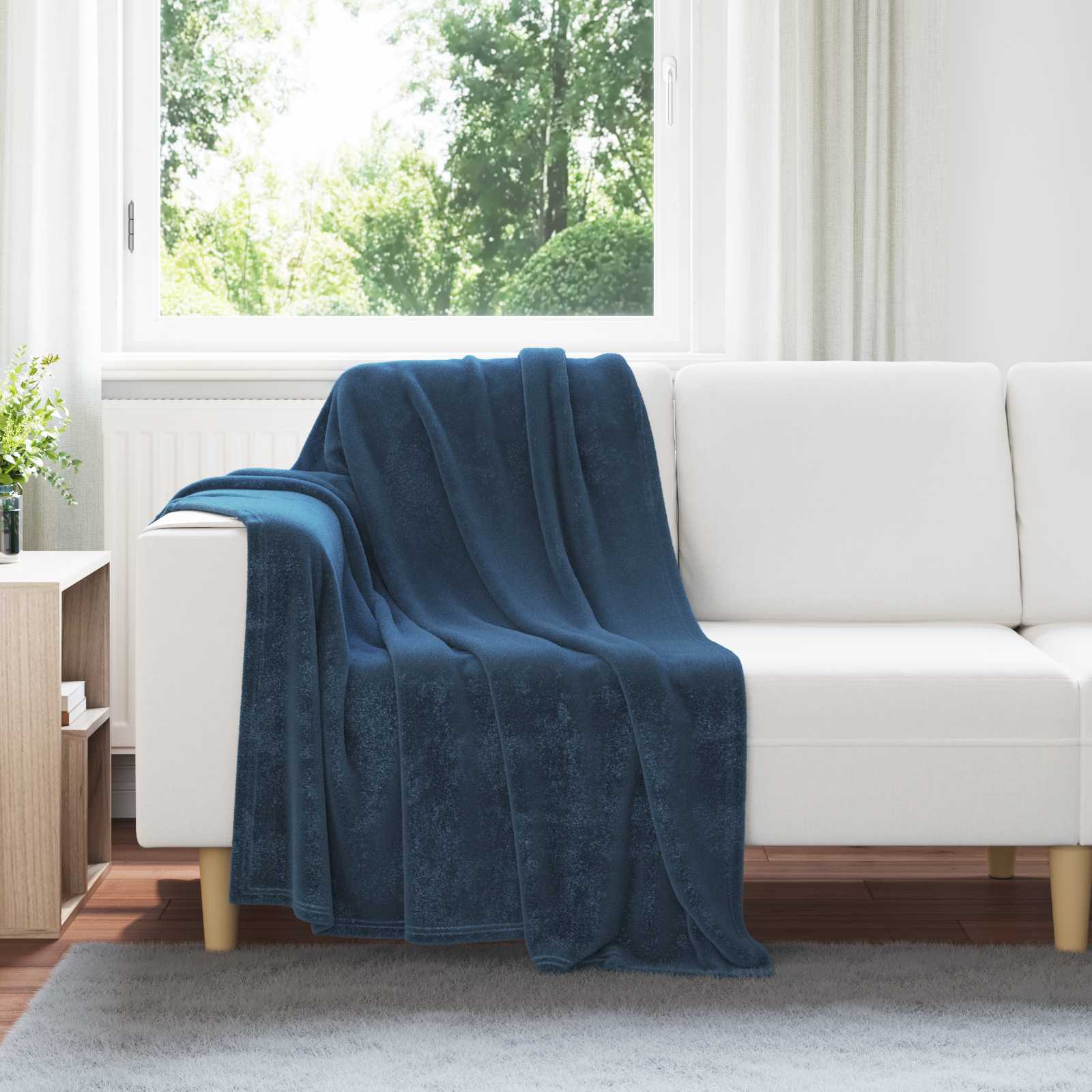Coperte da Pile 6 pcs Blu navy 130 x 150 cm Panno