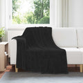 Coperte da Pile 6 pcs Nero 150 x 200 cm Panno