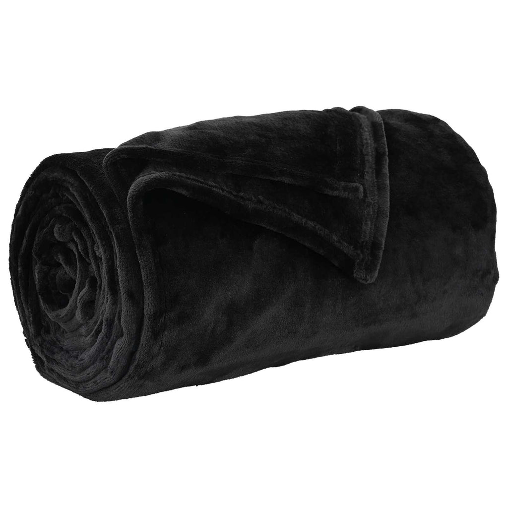 Coperte da Pile 6 pcs Nero 220 x 240 cm Panno