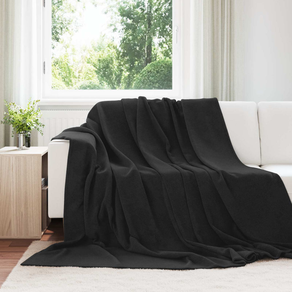 Coperte da Pile 6 pcs Nero 240 x 270 cm Panno