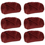 Coperte da Pile 6 pcs Rosso Bordeaux 220 x 240 cm Panno