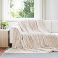 Coperta Beige 240 x 220 cm Panno