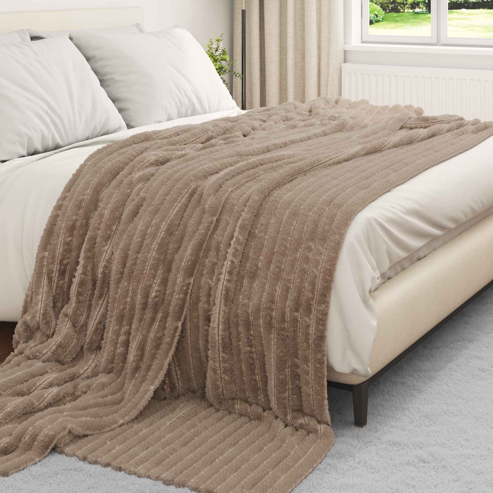 Coperta Cammello 270 x 240 cm Panno