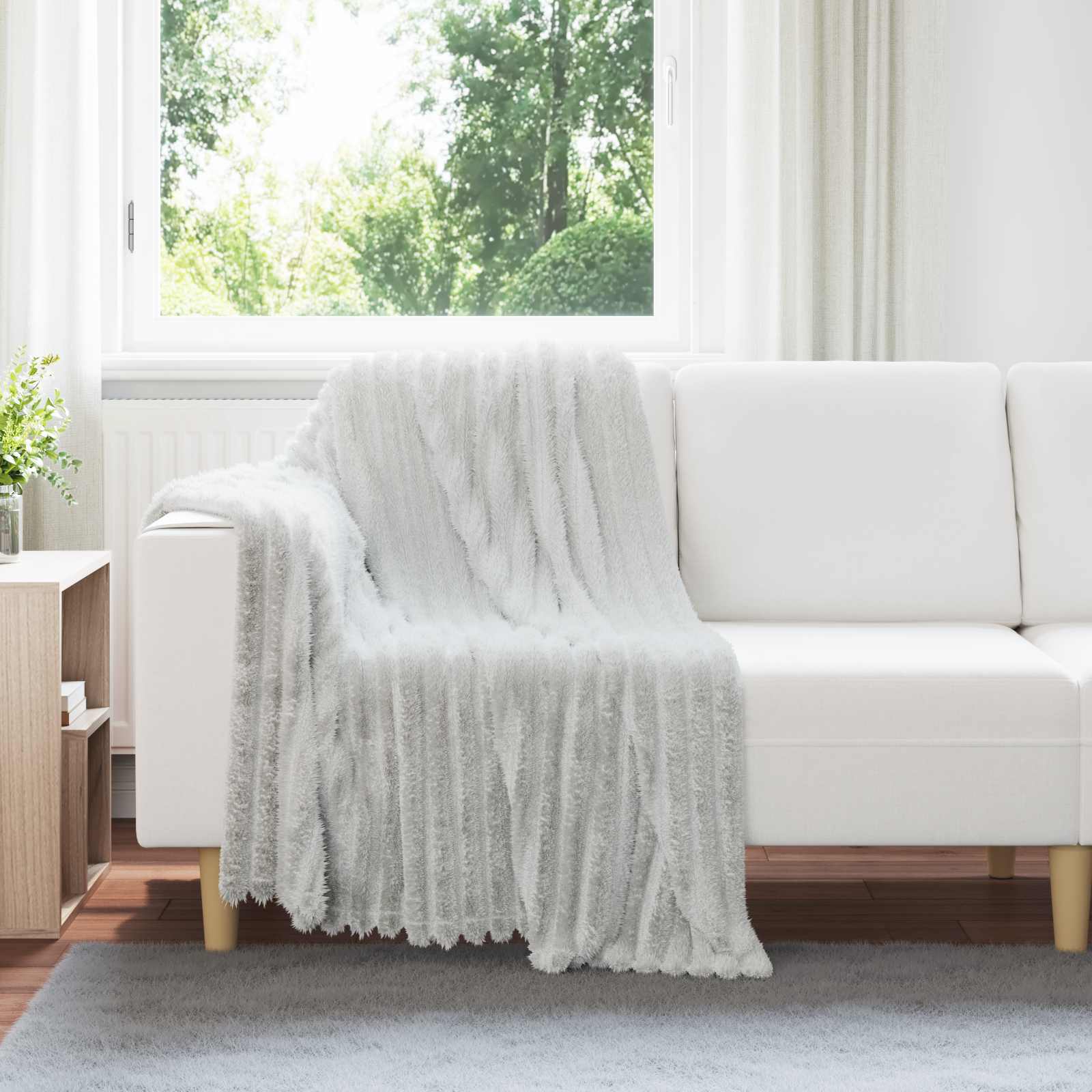 Coperta Grigio 150 x 130 cm Panno
