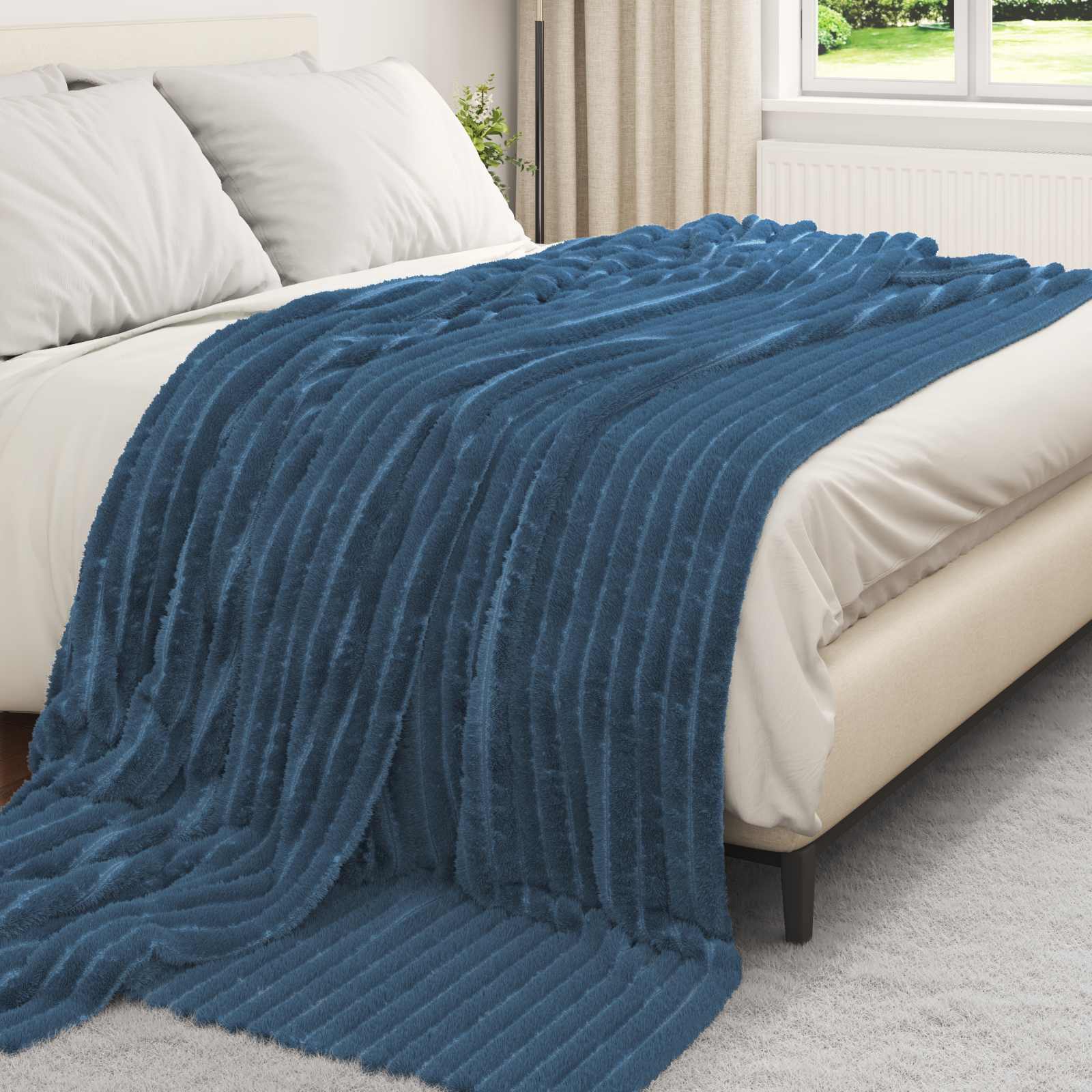 Coperta Blu navy 270 x 240 cm Panno