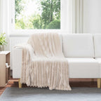 Coperte da Pile 6 pcs Beige 150 x 130 cm Panno