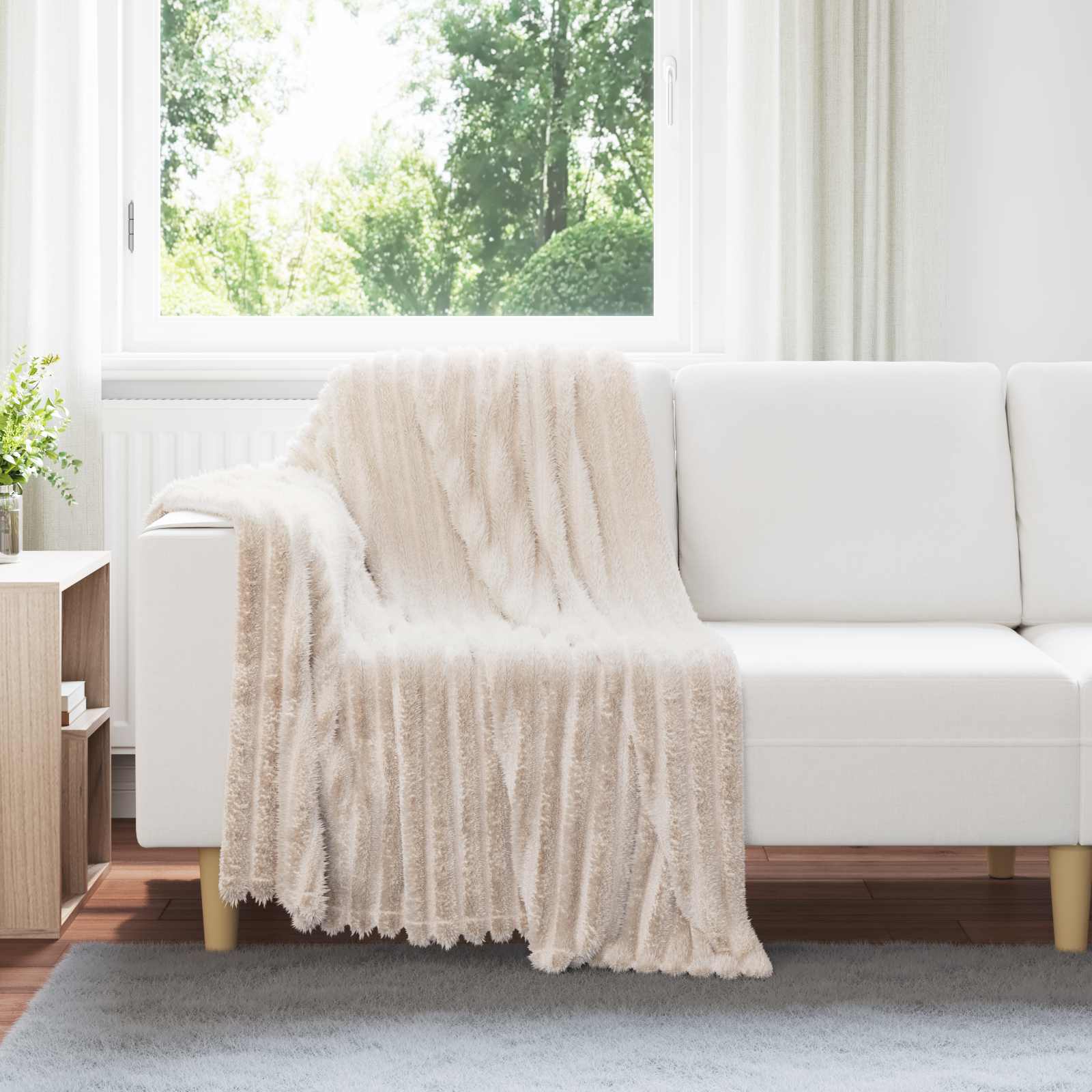 Coperte da Pile 6 pcs Beige 150 x 130 cm Panno