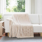 Coperte da Pile 6 pcs Beige 200 x 150 cm Panno
