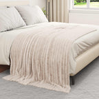 Coperte da Pile 6 pcs Beige 200 x 150 cm Panno