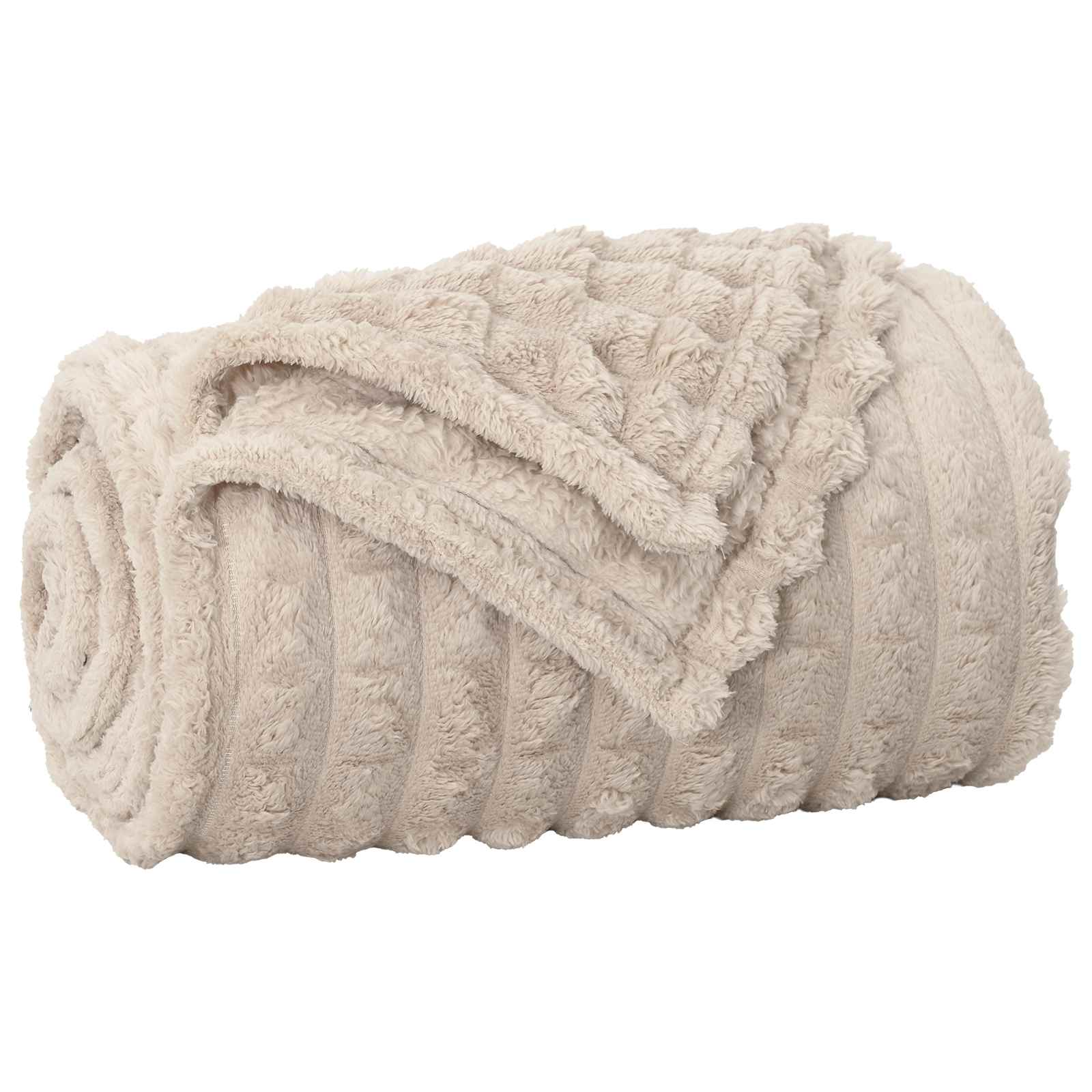 Coperte da Pile 6 pcs Beige 200 x 150 cm Panno