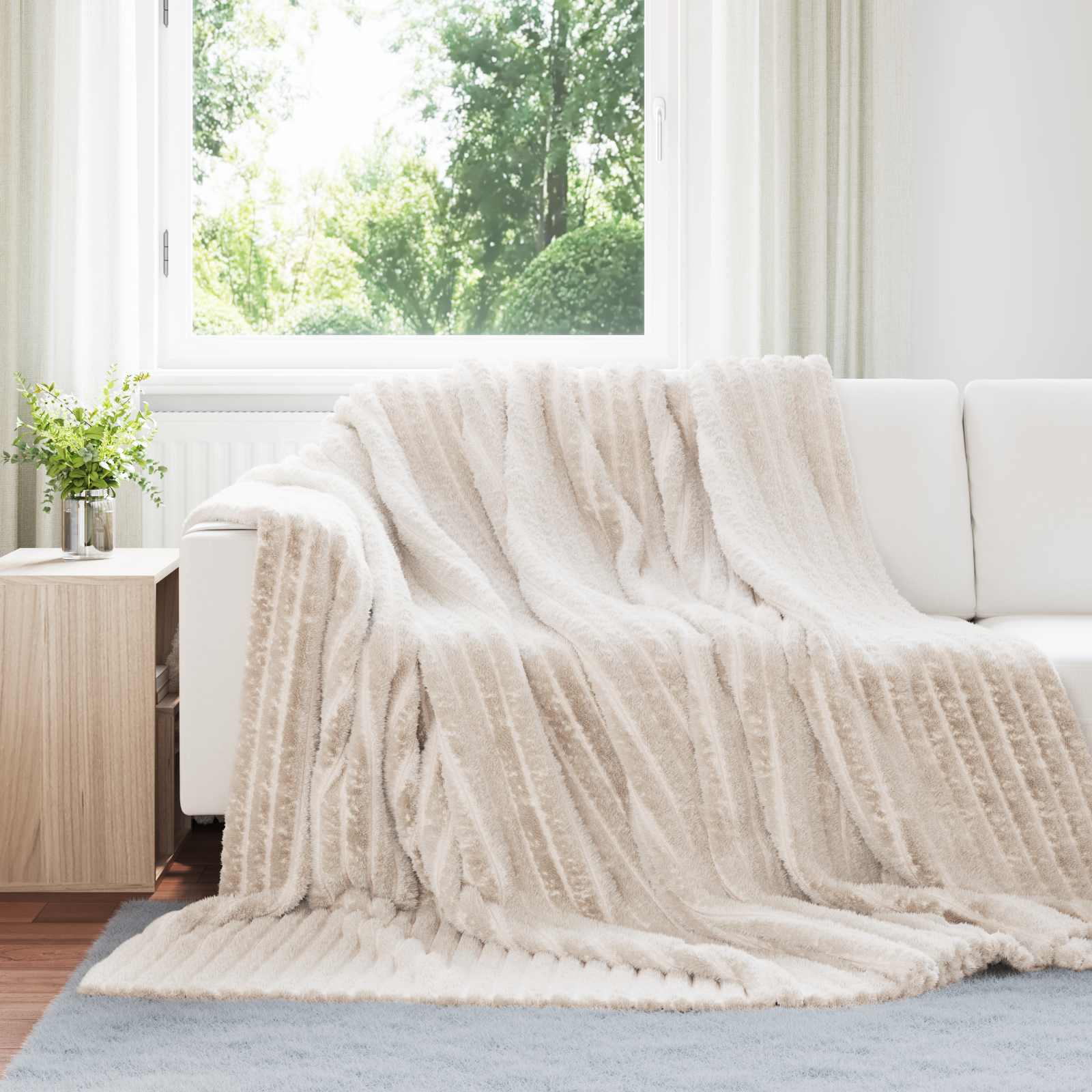 Coperte da Pile 6 pcs Beige 240 x 220 cm Panno