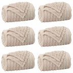 Coperte da Pile 6 pcs Beige 240 x 220 cm Panno