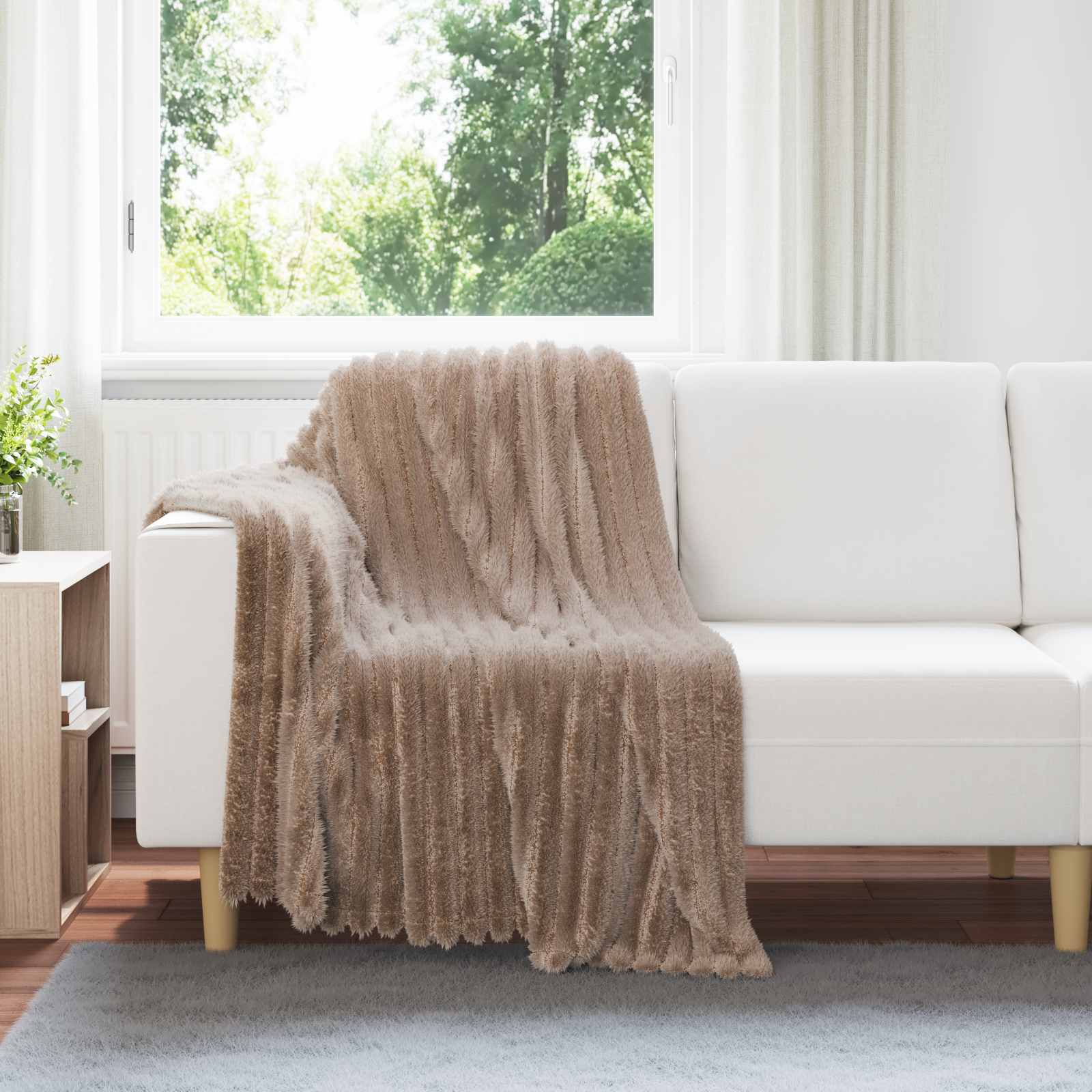 Coperte da Pile 6 pcs Cammello 150 x 130 cm Panno