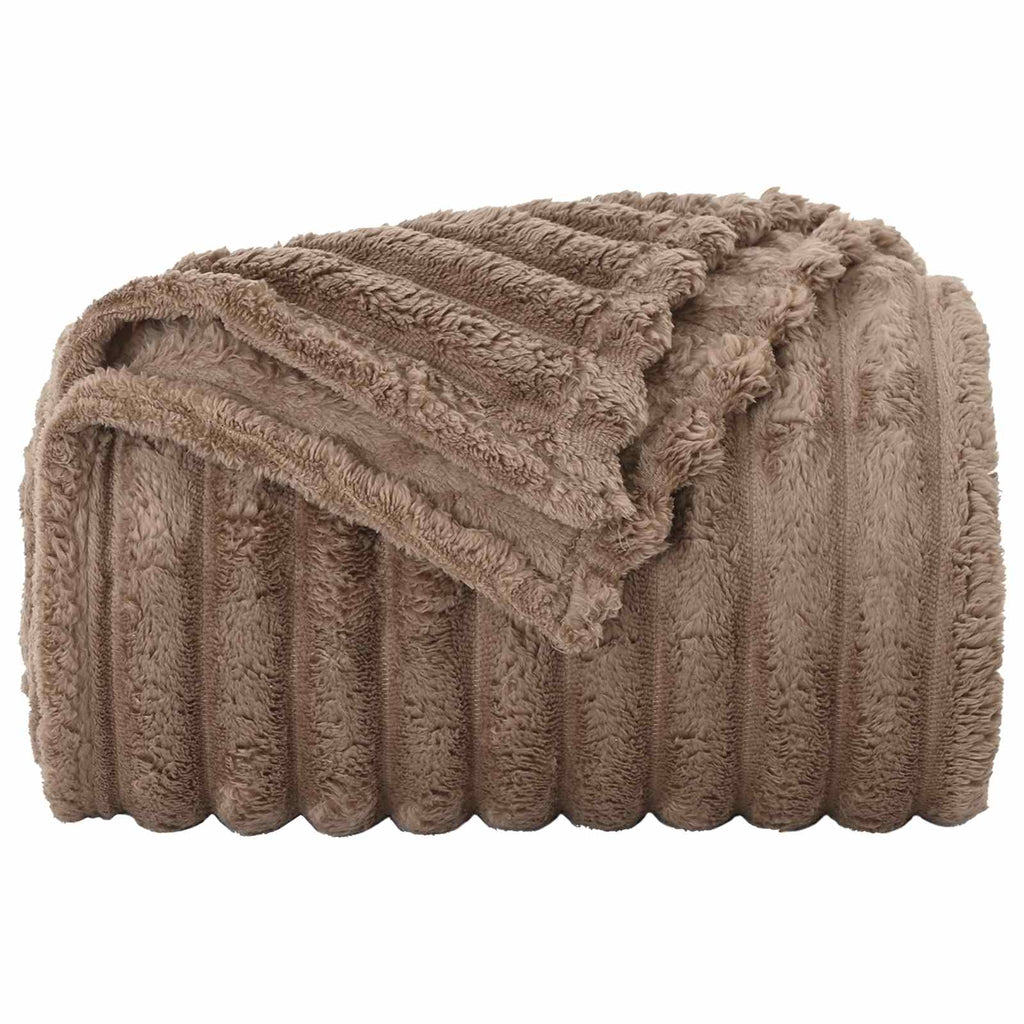 Coperte da Pile 6 pcs Cammello 240 x 220 cm Panno