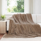 Coperte da Pile 6 pcs Cammello 270 x 240 cm Panno