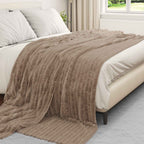 Coperte da Pile 6 pcs Cammello 270 x 240 cm Panno