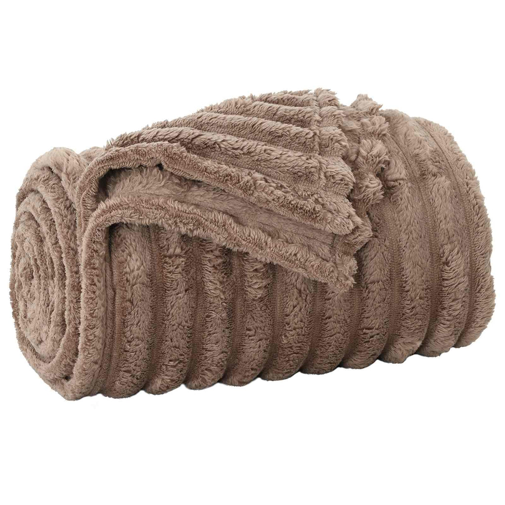 Coperte da Pile 6 pcs Cammello 270 x 240 cm Panno