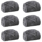 Coperte da Pile 6 pcs Grigio scuro 200 x 150 cm Panno