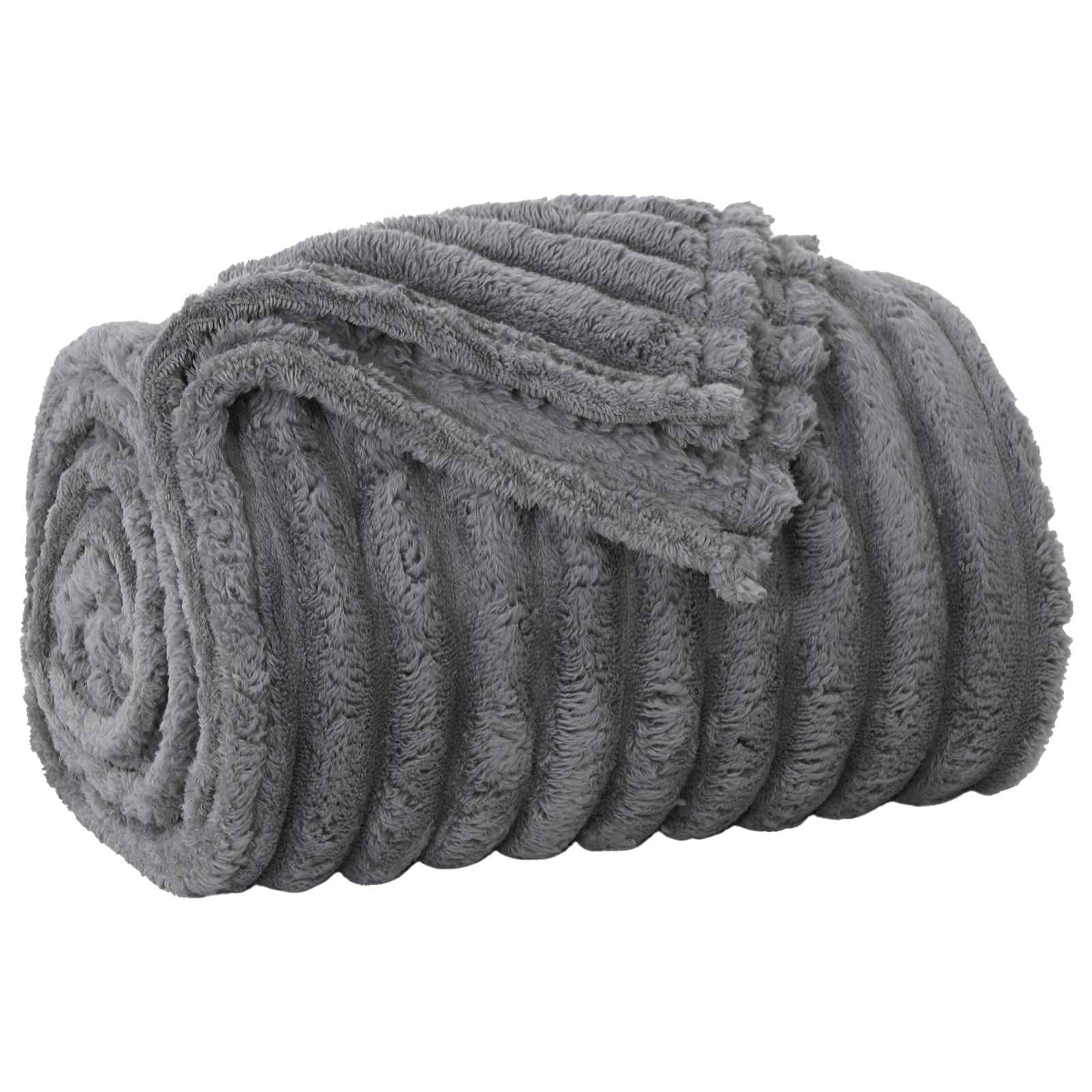 Coperte da Pile 6 pcs Grigio scuro 200 x 150 cm Panno