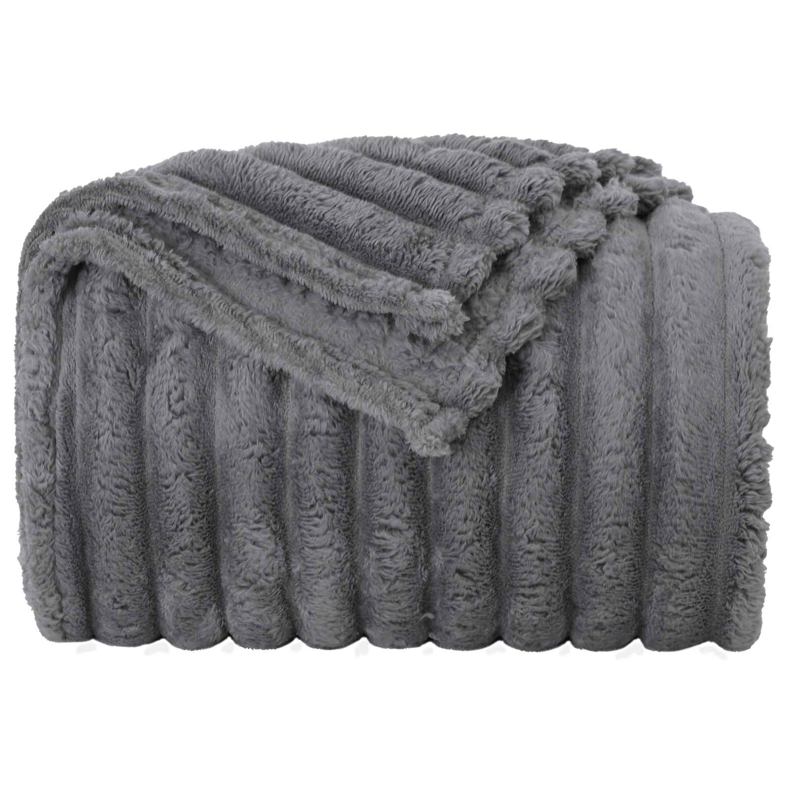 Coperte da Pile 6 pcs Grigio scuro 200 x 150 cm Panno