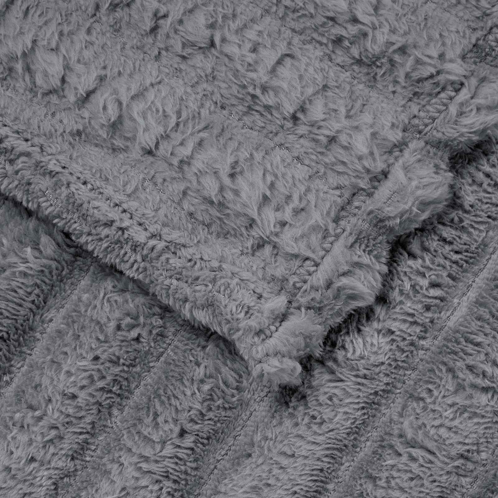 Coperte da Pile 6 pcs Grigio scuro 270 x 240 cm Panno