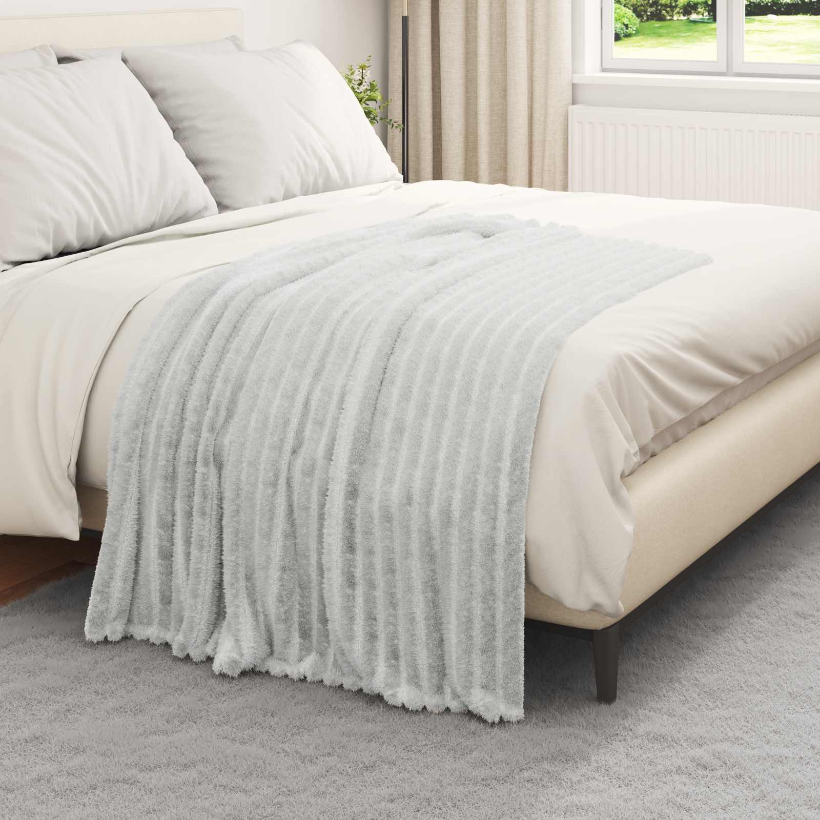 Coperte da Pile 6 pcs Grigio 150 x 130 cm Panno