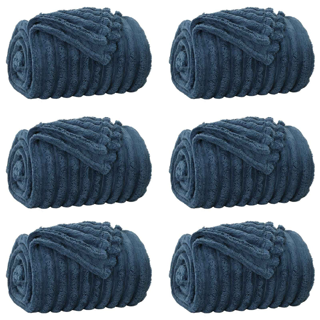 Coperte da Pile 6 pcs Blu navy 150 x 130 cm Panno