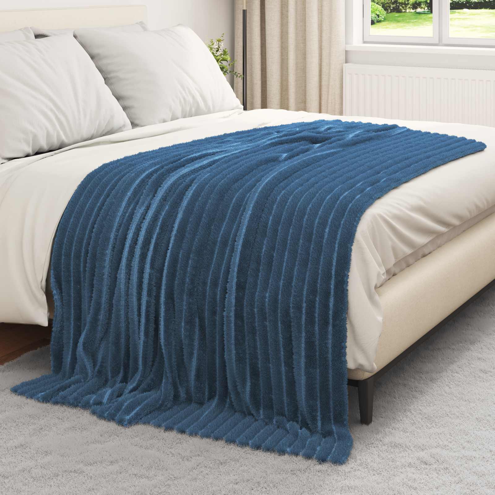 Coperte da Pile 6 pcs Blu navy 200 x 150 cm Panno