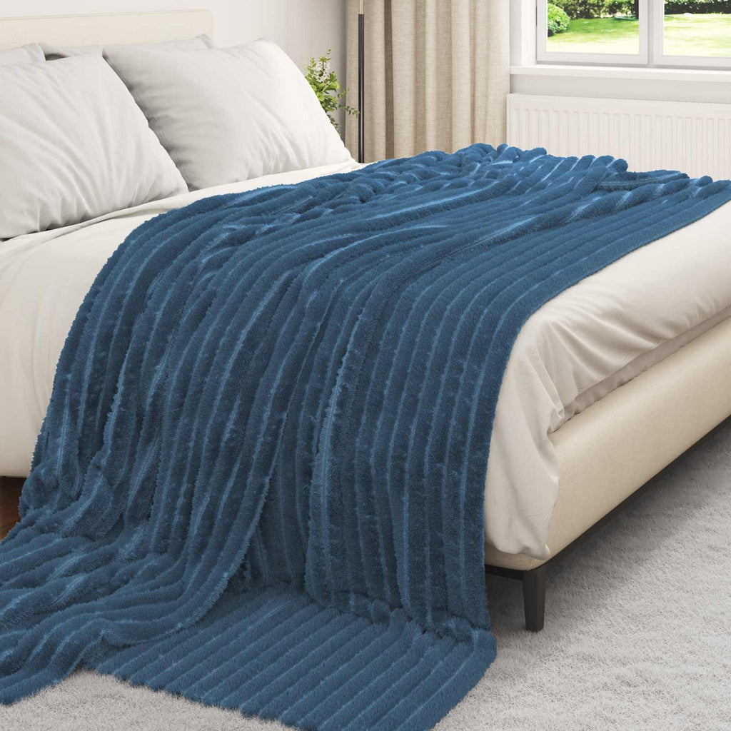 Coperte da Pile 6 pcs Blu navy 240 x 220 cm Panno