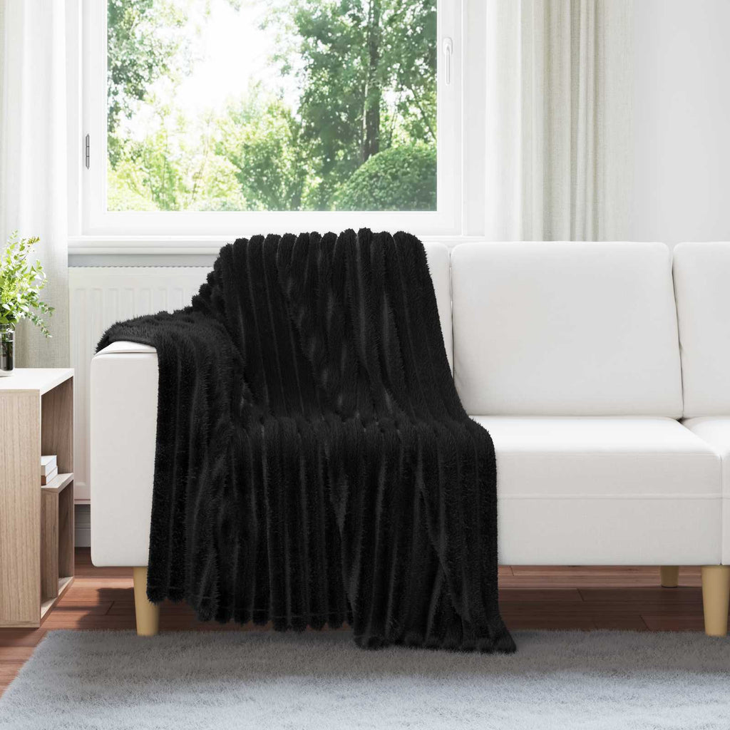 Coperte da Pile 6 pcs Nero 150 x 130 cm Panno
