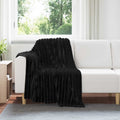 Coperte da Pile 6 pcs Nero 150 x 130 cm Panno