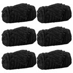Coperte da Pile 6 pcs Nero 150 x 130 cm Panno