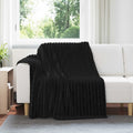 Coperte da Pile 6 pcs Nero 200 x 150 cm Panno