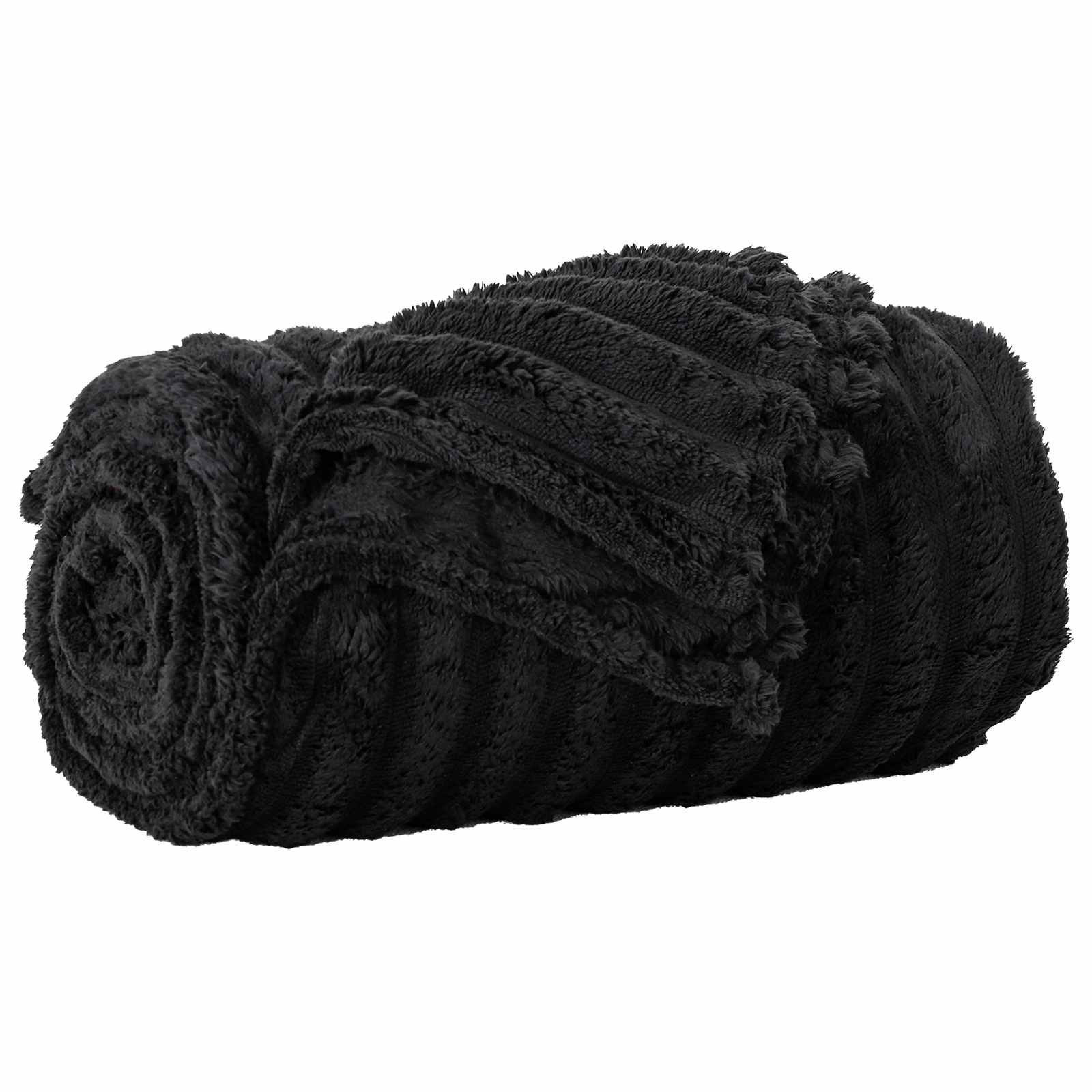 Coperte da Pile 6 pcs Nero 200 x 150 cm Panno