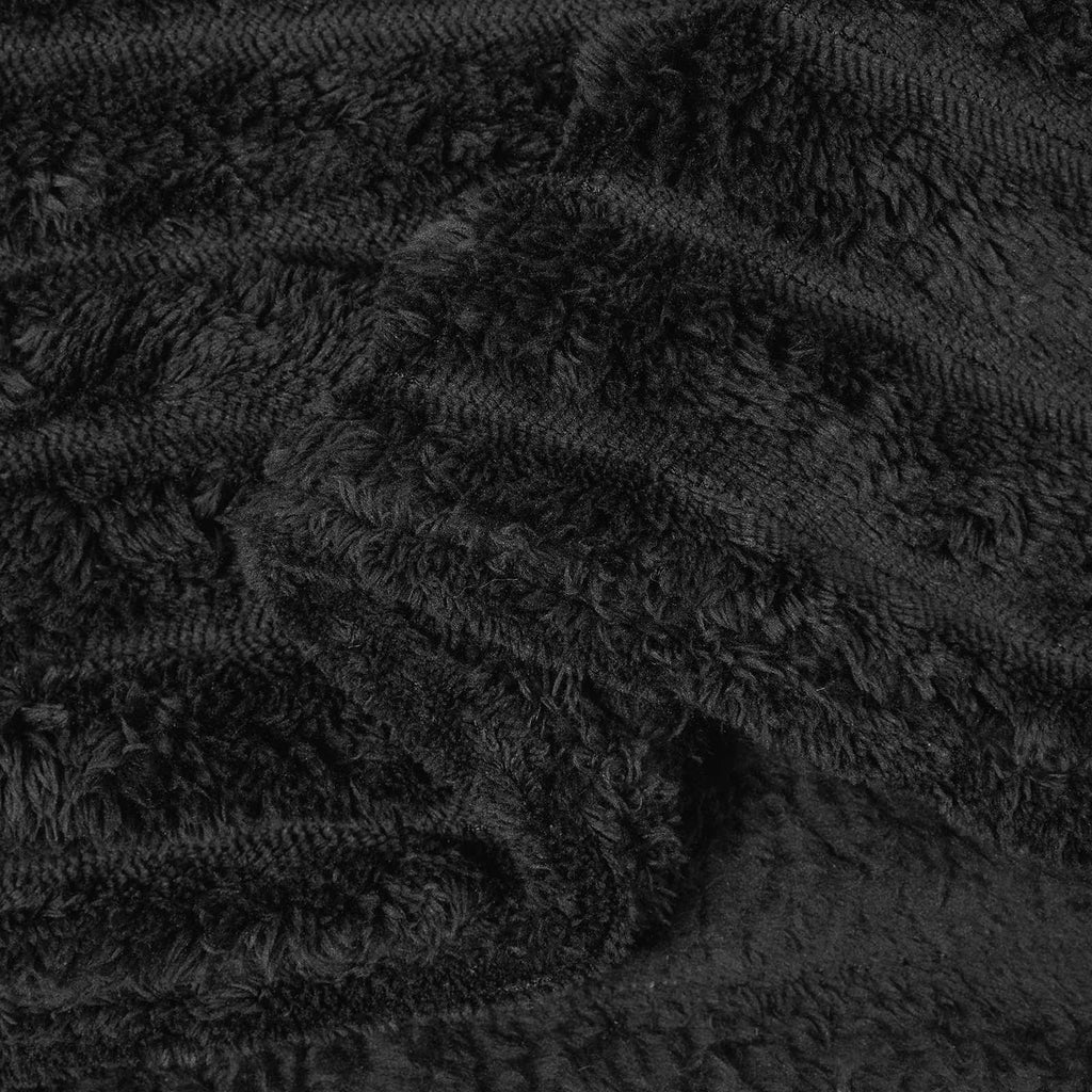 Coperte da Pile 6 pcs Nero 240 x 220 cm Panno