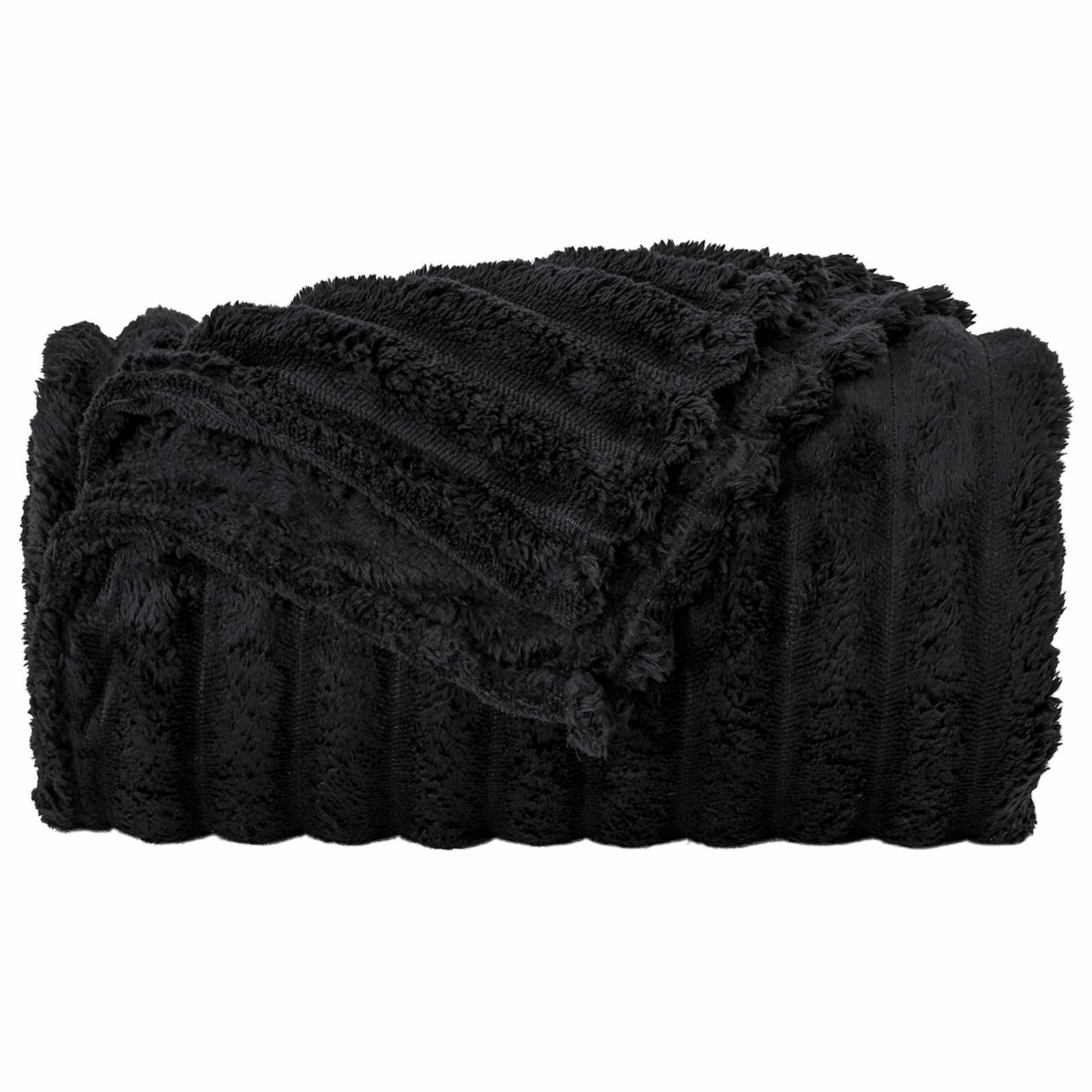 Coperte da Pile 6 pcs Nero 240 x 220 cm Panno