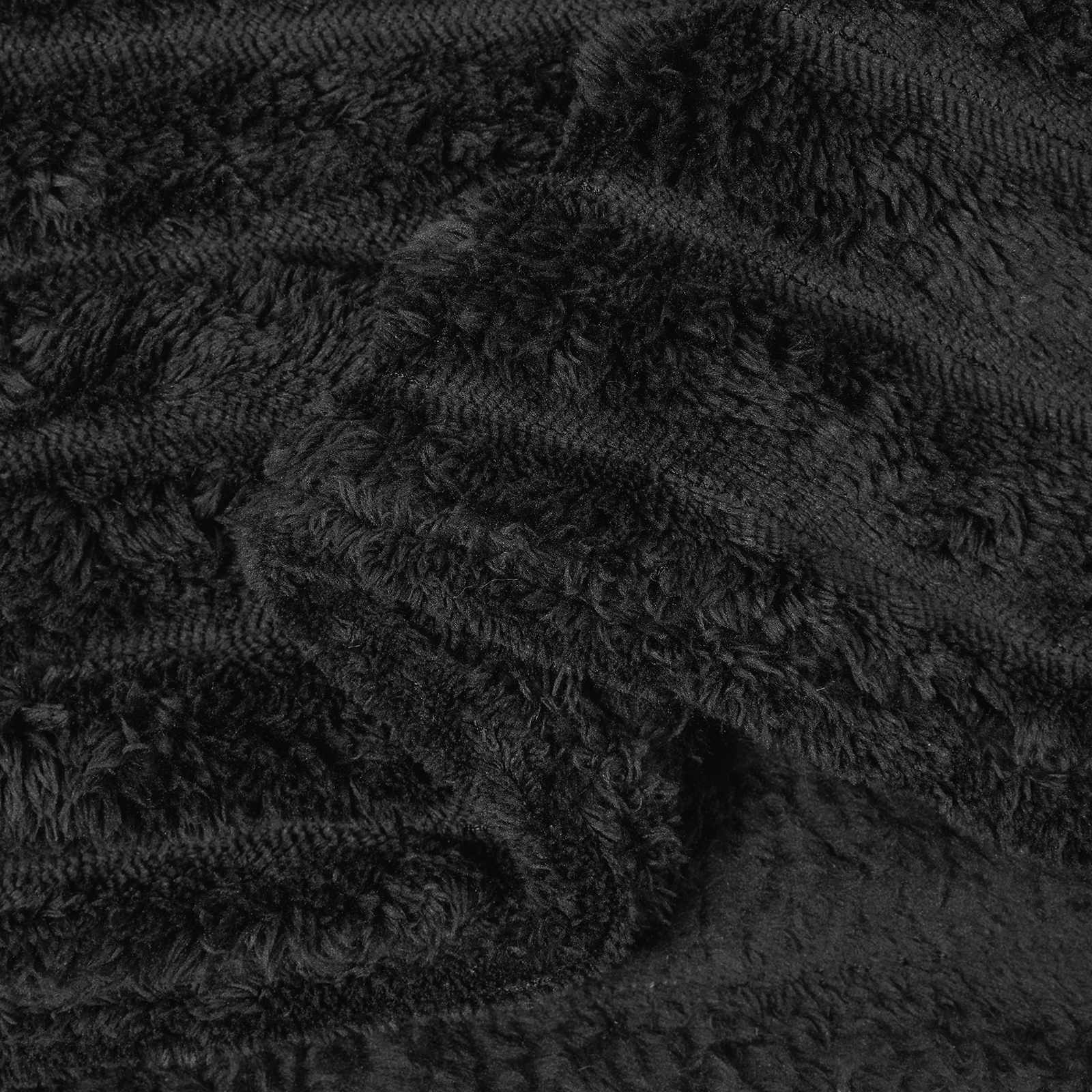 Coperte da Pile 6 pcs Nero 270 x 240 cm Panno