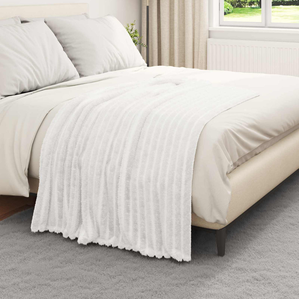 Coperte da Pile 6 pcs Bianco 150 x 130 cm Panno