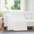 Coperte da Pile 6 pcs Bianco 200 x 150 cm Panno