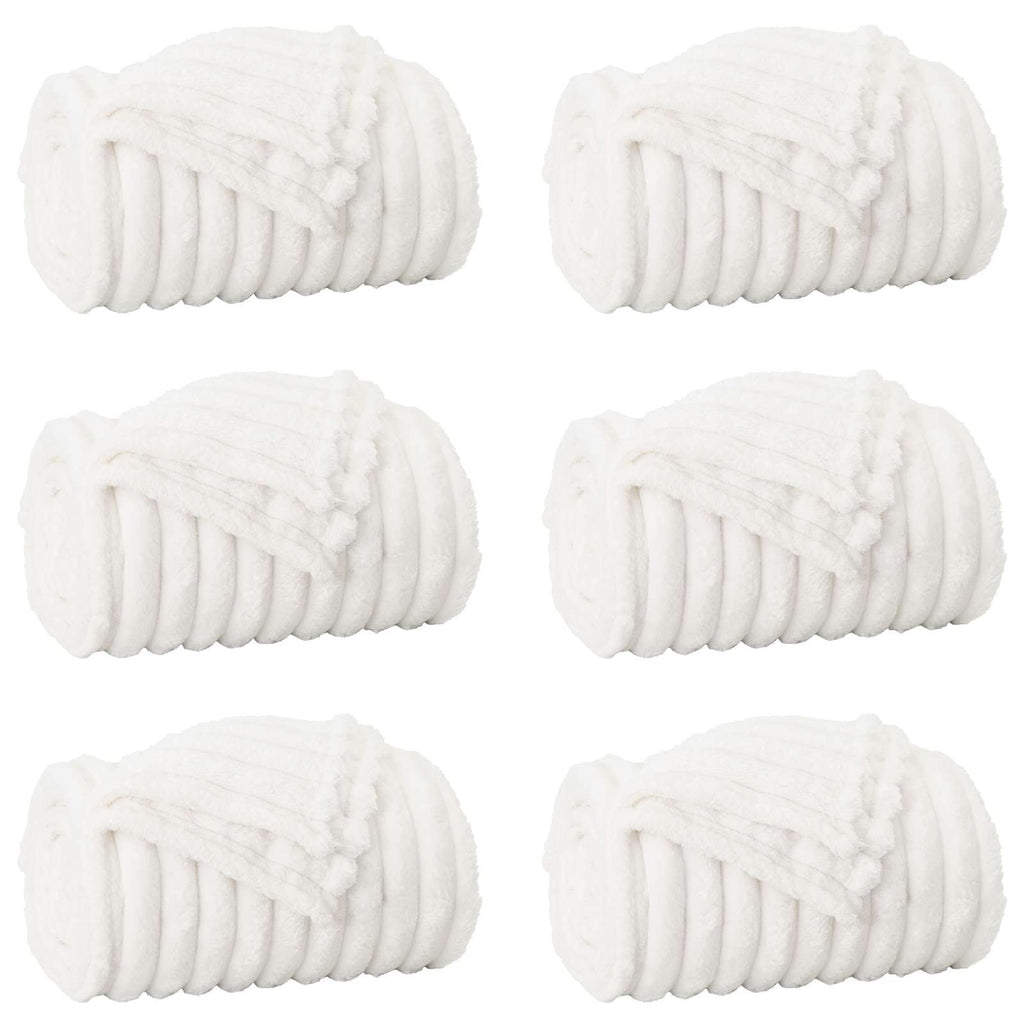 Coperte da Pile 6 pcs Bianco 240 x 220 cm Panno