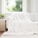 Coperte da Pile 6 pcs Bianco 270 x 240 cm Panno