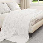 Coperte da Pile 6 pcs Bianco 270 x 240 cm Panno