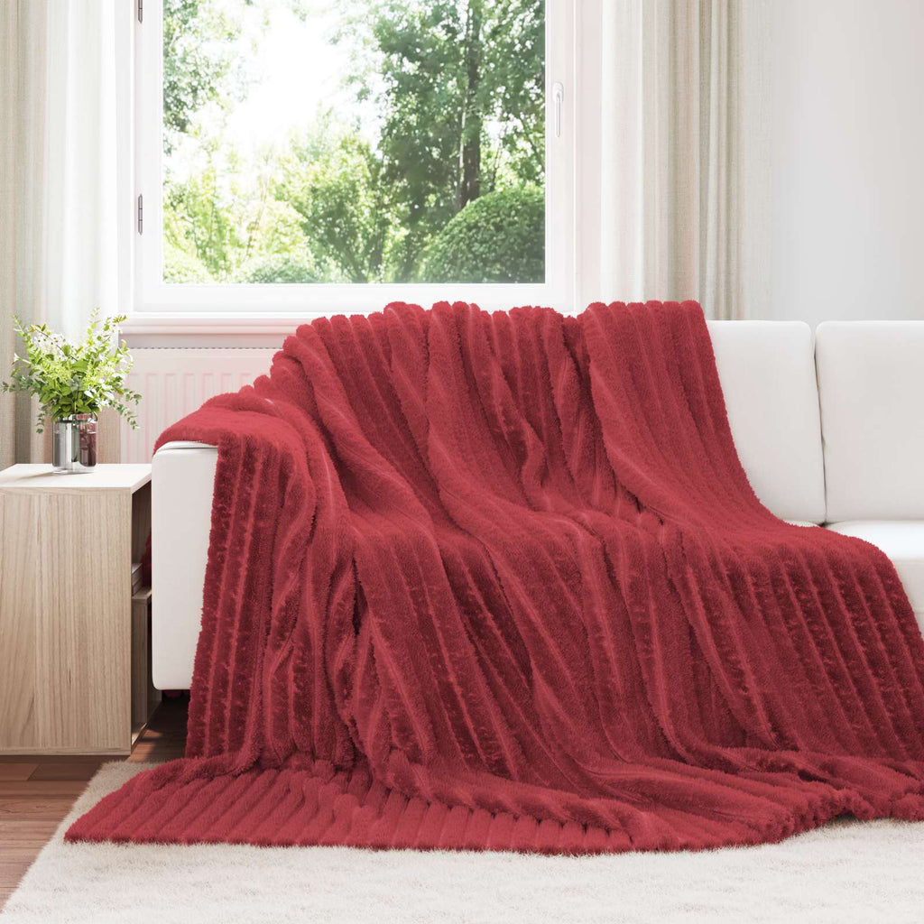 Coperte da Pile 6 pcs Rosso Bordeaux 240 x 220 cm Panno