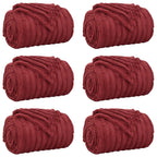 Coperte da Pile 6 pcs Rosso Bordeaux 240 x 220 cm Panno